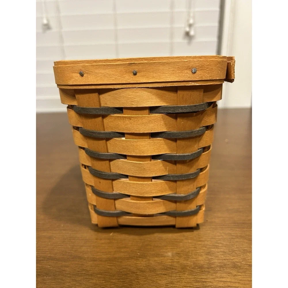 Longaberger '97 Heartland Small Spoon Basket Wooden Woven Handmade Plastic Liner